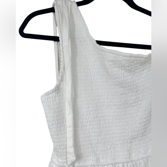 Merokeety One Shoulder Sleeveless Knot Smocked Midi Dress XL Split Tiered Flowy - Picture 6 of 13